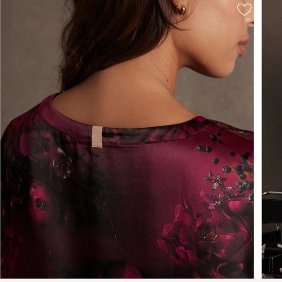 LUNYA x ROSANDICH BNWT Washable Silk Tee Short Set in Rouge Reverie Size XS - Picture 3 of 8